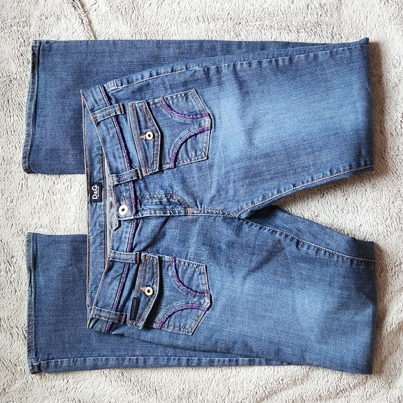 Vintage Y2K Dolce & Gabanna Boot-Cut jeans Size 30 blue purple - Picture 11 of 11